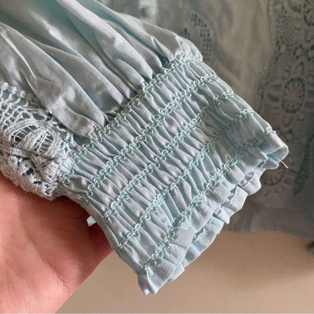 Bailey 44 Light Blue Lace Detail Women's Top - Picture 5 of 12